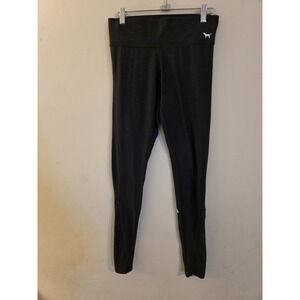 PINK By Victoria's Secret Women's Size Small Gray Yoga Pants Pink Leg Spell Out.